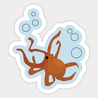 Octopus and bubbles Sticker